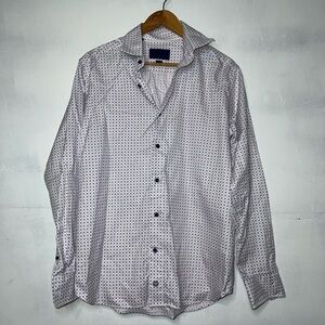 David Donahue Dress Shirt Slim Fit 16/34/35 LS Cotton Point Collar Button